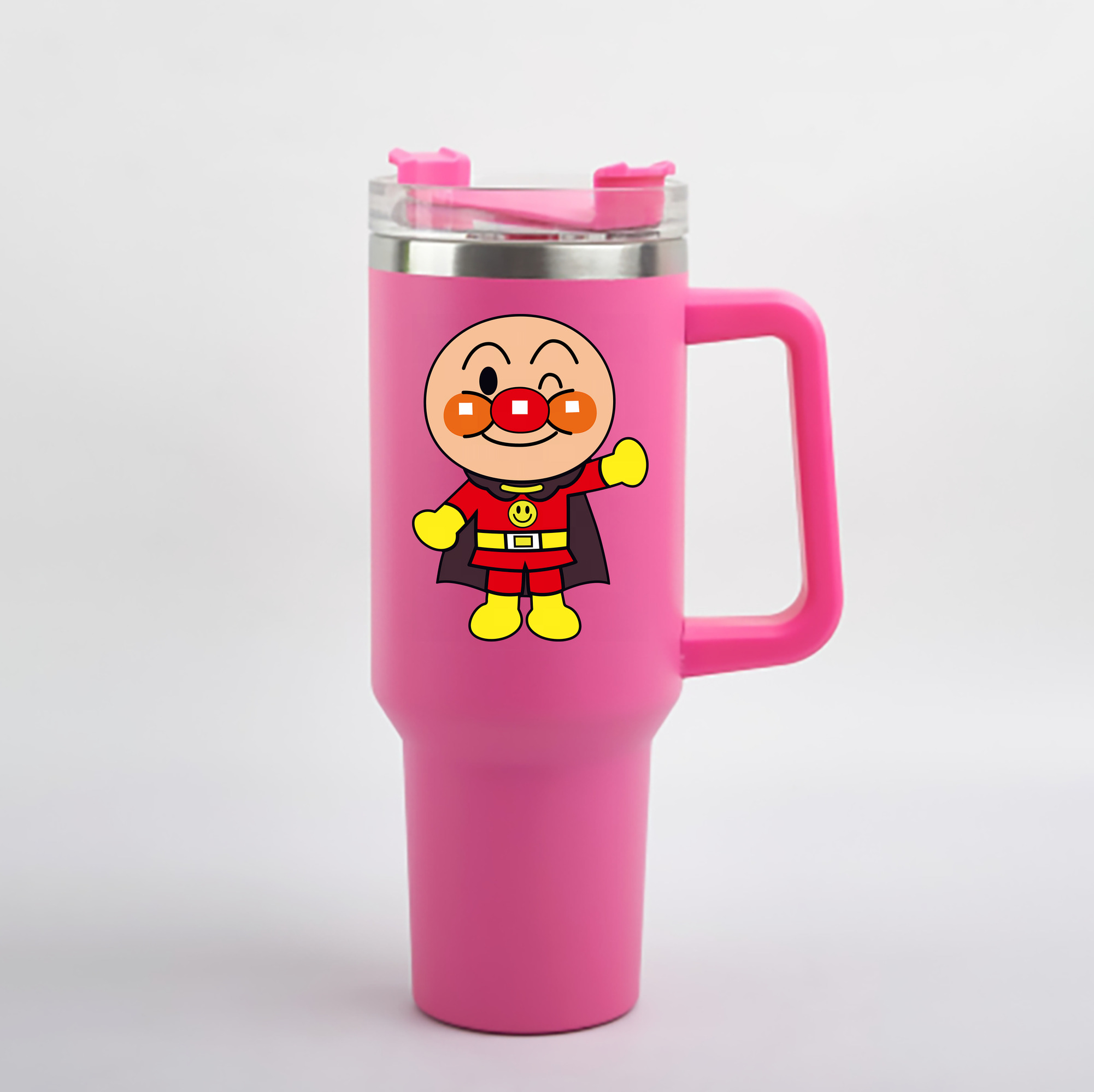 （画像用） アンパンマン Anpanman 1200mL車用タンブラー - クリスタルステッカー（プラスチックストロー付き）